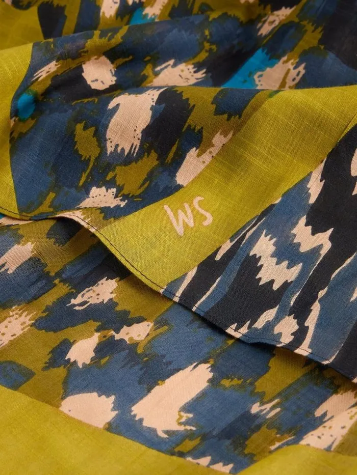 Women Abstract Star Print Scarf Blue Multi White Stuff Scarves