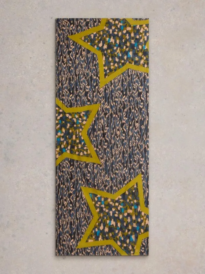 Women Abstract Star Print Scarf Blue Multi White Stuff Scarves