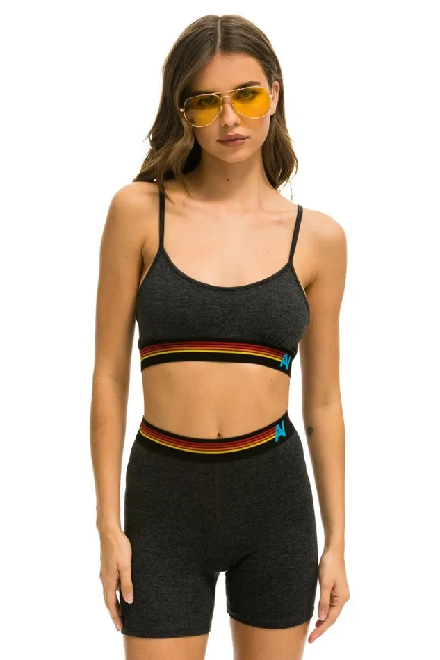 Women Activewear Aviator Nation LOGO ADJUSTABLE BRALETTE 8211 CHARCOAL