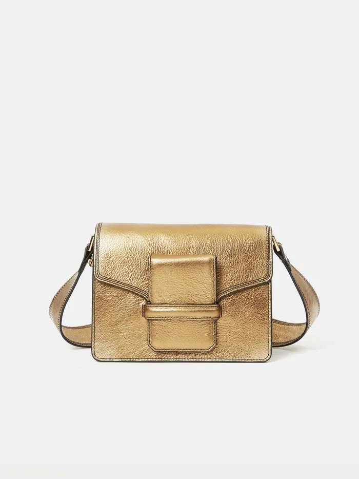 Women Ada Leather Crossbody Bag Gold Jigsaw Bags