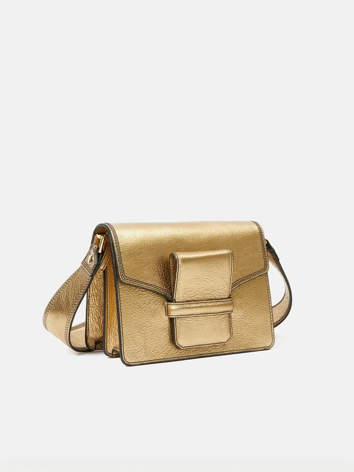 Women Ada Leather Crossbody Bag Gold Jigsaw Bags