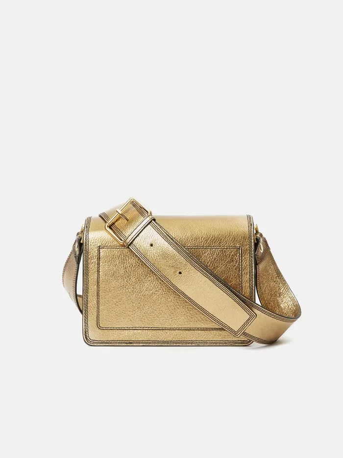 Women Ada Leather Crossbody Bag Gold Jigsaw Bags