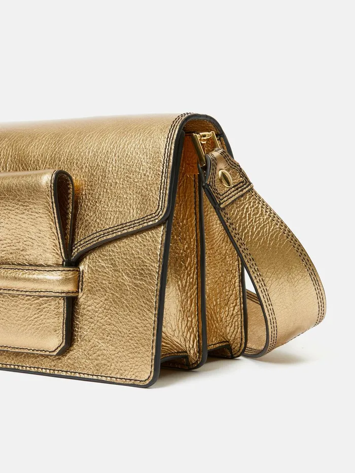Women Ada Leather Crossbody Bag Gold Jigsaw Bags