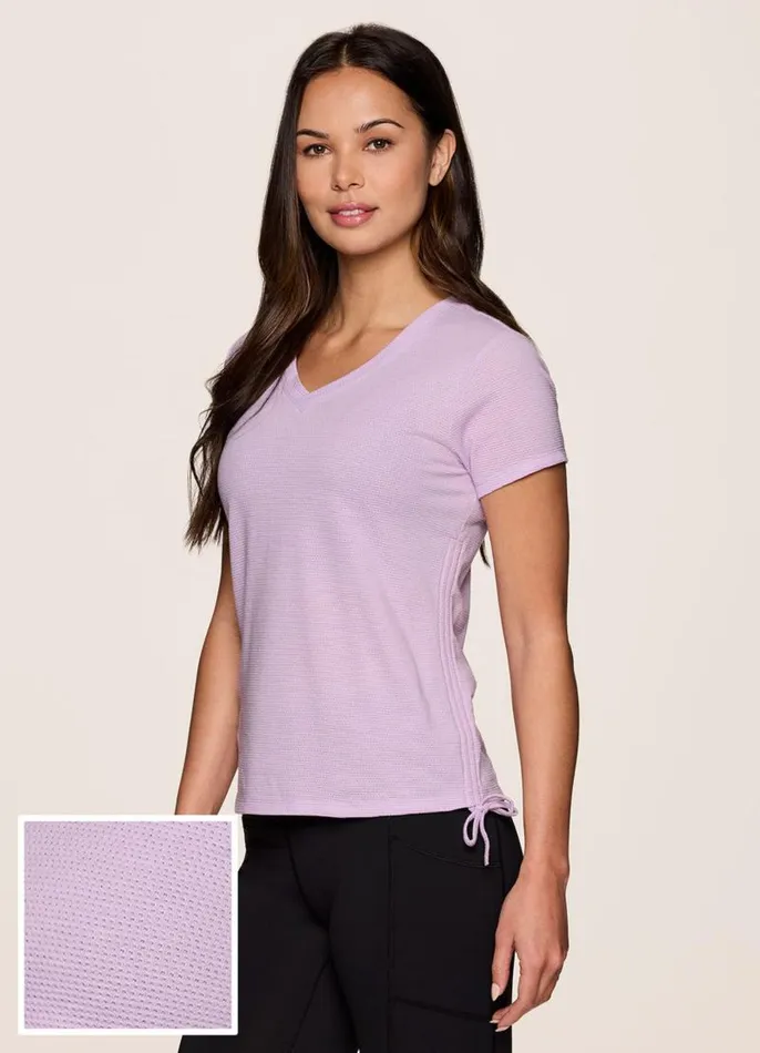 Women All In Ruched Tee Light Purple RBX Active TShirts