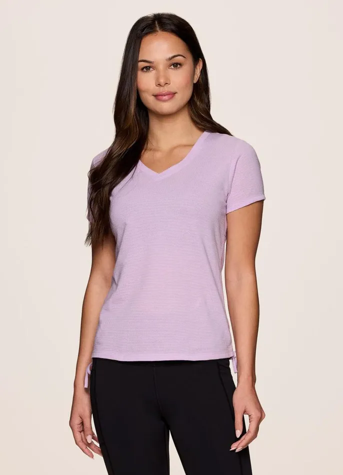 Women All In Ruched Tee Light Purple RBX Active TShirts