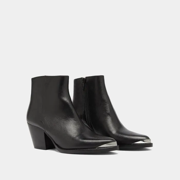 Women Ankle Boots With Metallic Details Black JONAK 60 Years