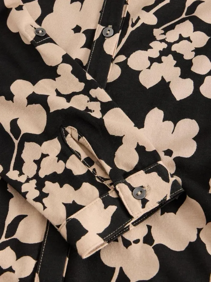 Women Annie Cotton Shirt Dress Black Print White Stuff Dresses