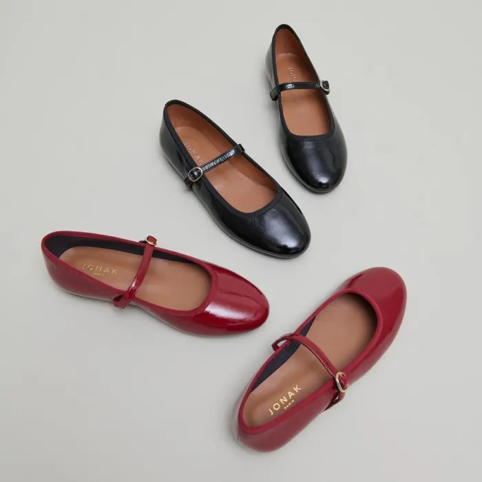 Women Ballet Flats With Straps Black JONAK Ballet Flats