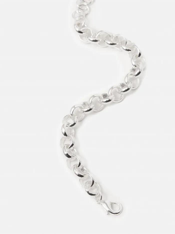 Women Belcher Chain Bracelet Silver Jigsaw Jewellery