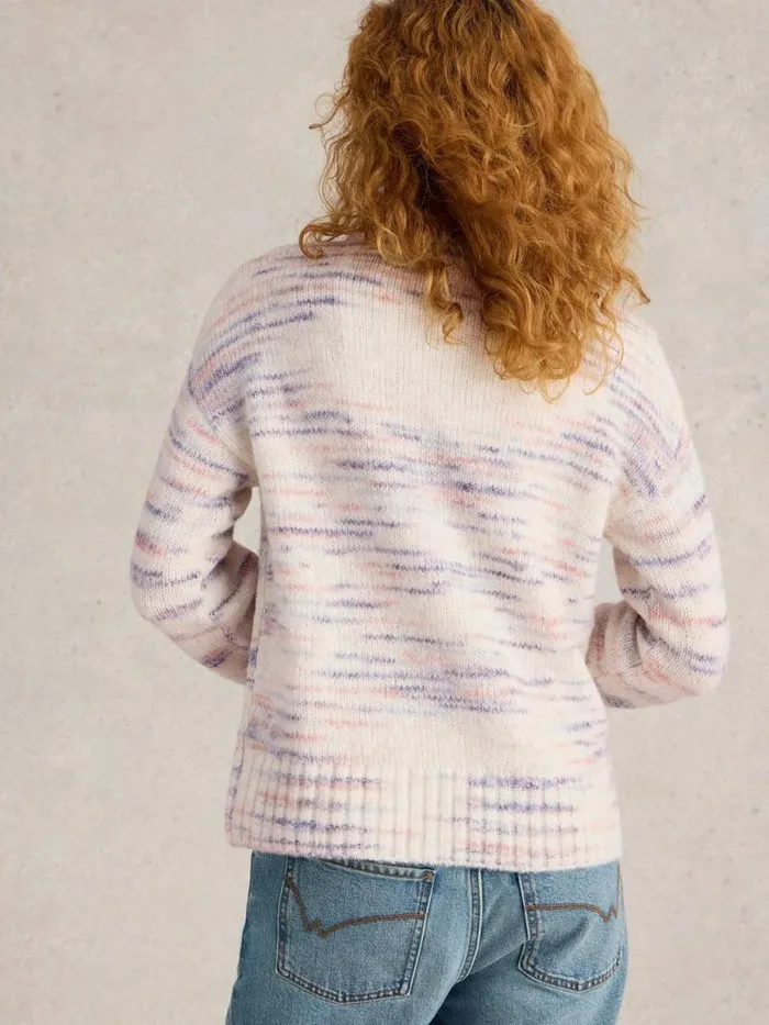 Women BELLA BUTTON JUMPER Ivory Multi White Stuff Knitwear