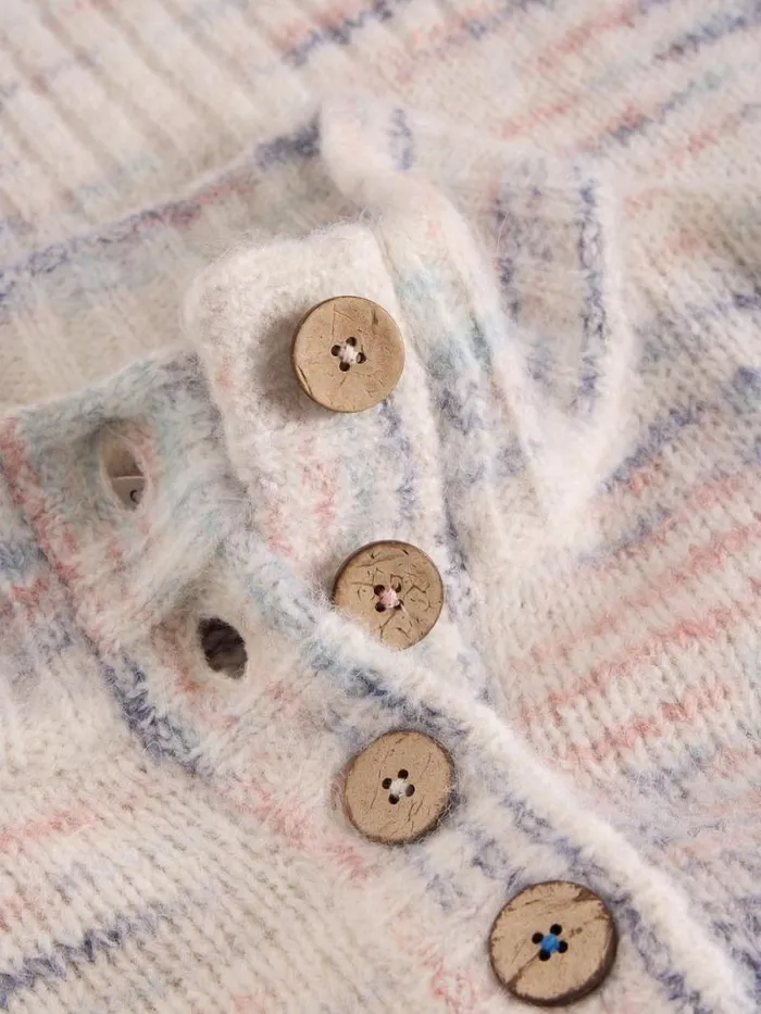 Women BELLA BUTTON JUMPER Ivory Multi White Stuff Knitwear