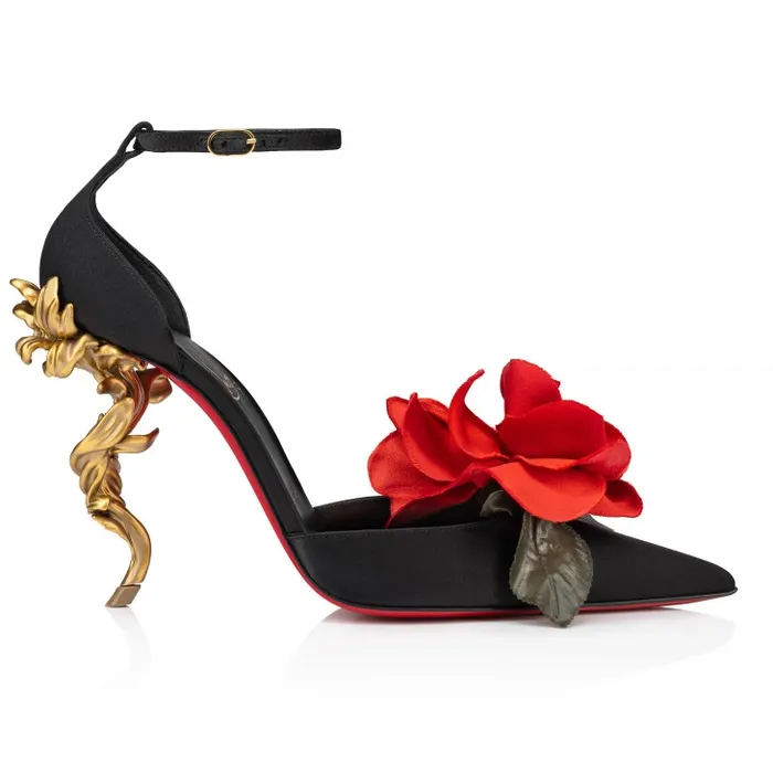 Women Bellarose 100 Mm Strappy Pumps 8211 Crepe Satin 8211 Black Christian Louboutin Pumps