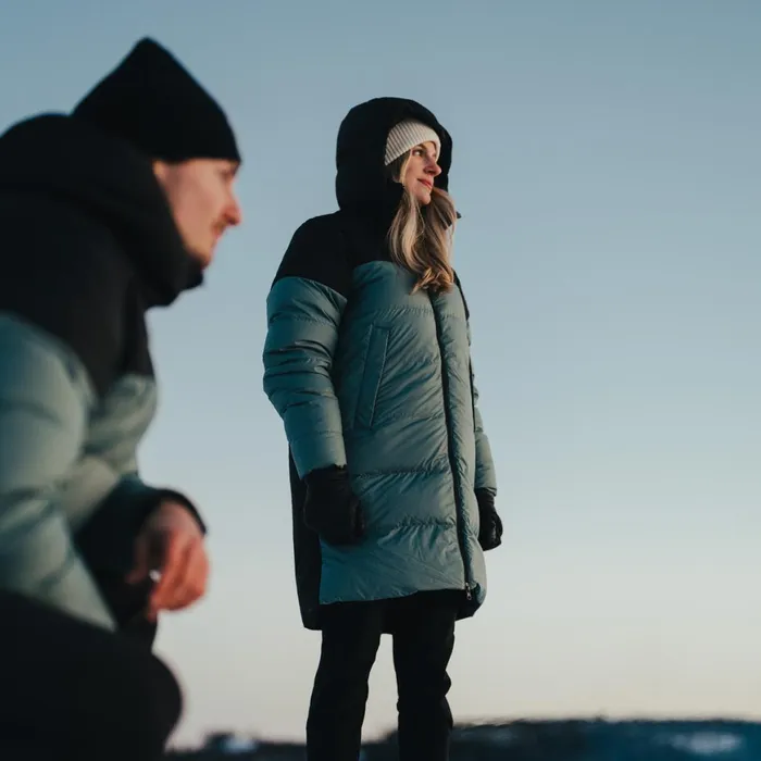 Women Bergans Of Norway Down Jackets Oslo Urban Down Parka Grey Sage Black