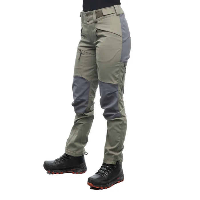 Women Bergans Of Norway Hiking Pants Fjorda Trekking Hybrid W Pants Green Mud Solid Dark Grey