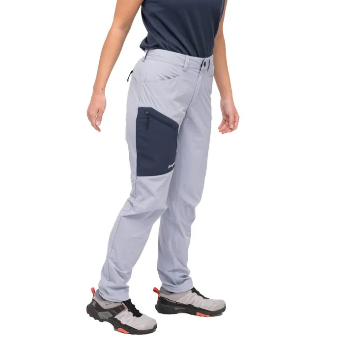 Women Bergans Of Norway Hiking Pants Vaagaa Light Softshell Pants Husky Blue Navy Blue