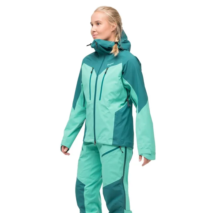 Women Bergans Of Norway Shell Jackets Tind 3l Shell Jacket Light Malachite Green Malachite Green