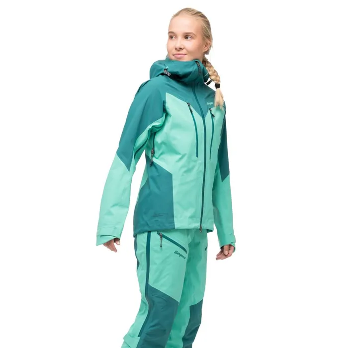 Women Bergans Of Norway Shell Jackets Tind 3l Shell Jacket Light Malachite Green Malachite Green