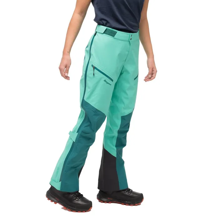 Women Bergans Of Norway Shell Pants Tind 3l Shell Pants Light Malachite Green Malachite Green