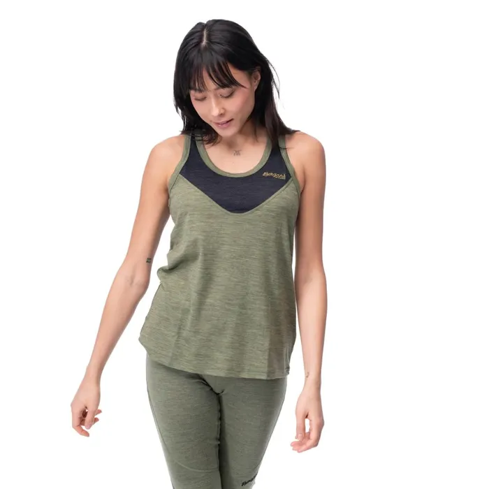 Women Bergans Of Norway Singlets InnerLight W Singlet Olive Green