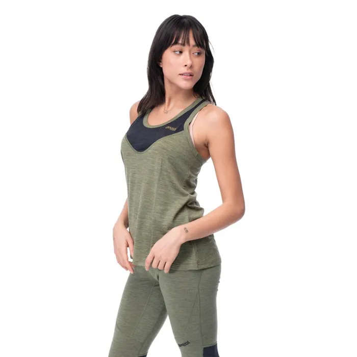 Women Bergans Of Norway Singlets InnerLight W Singlet Olive Green