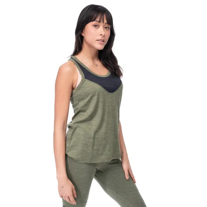 Women Bergans Of Norway Singlets InnerLight W Singlet Olive Green