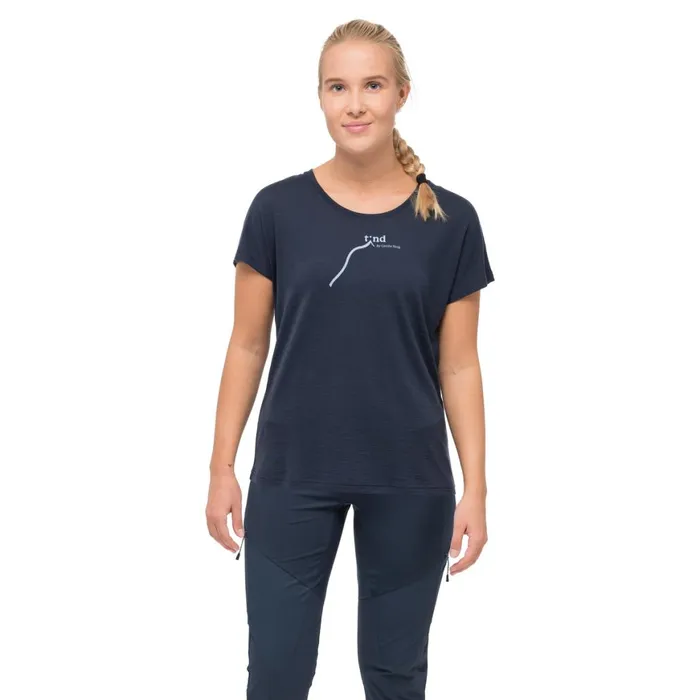 Women Bergans Of Norway TShirts Tind Altitude Merino Tee Navy Blue