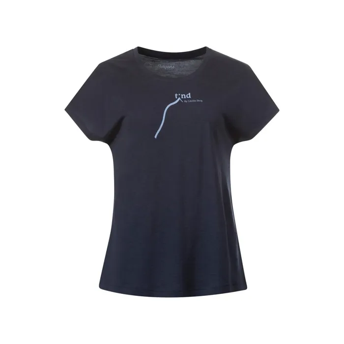 Women Bergans Of Norway TShirts Tind Altitude Merino Tee Navy Blue