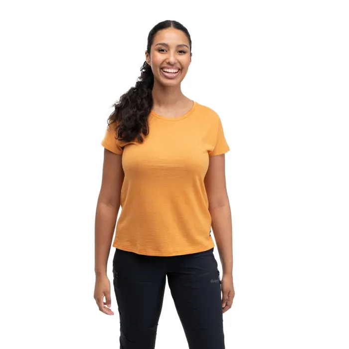 Women Bergans Of Norway TShirts Urban Wool W Tee Golden Field