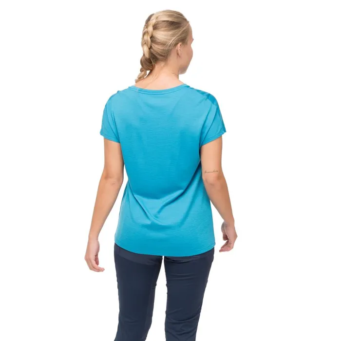 Women Bergans Of Norway TShirts Whenever Merino Tee Aqua Lagoon