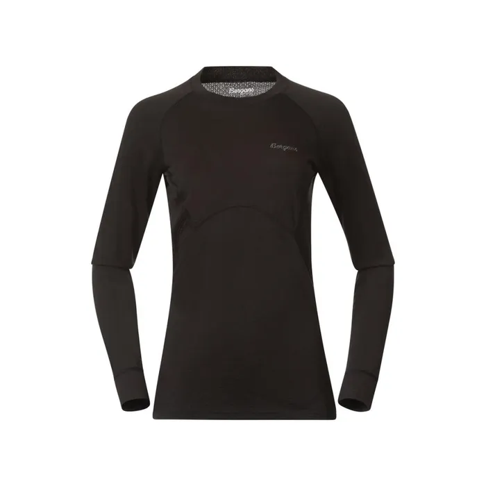Women Bergans Of Norway Wool Longsleeved Shirts InnerPure Merino Long Sleeve Black
