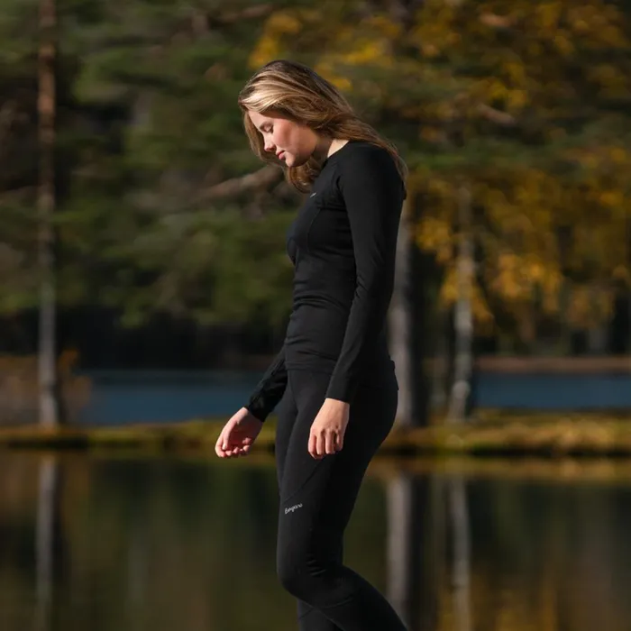 Women Bergans Of Norway Wool Longsleeved Shirts InnerPure Merino Long Sleeve Black