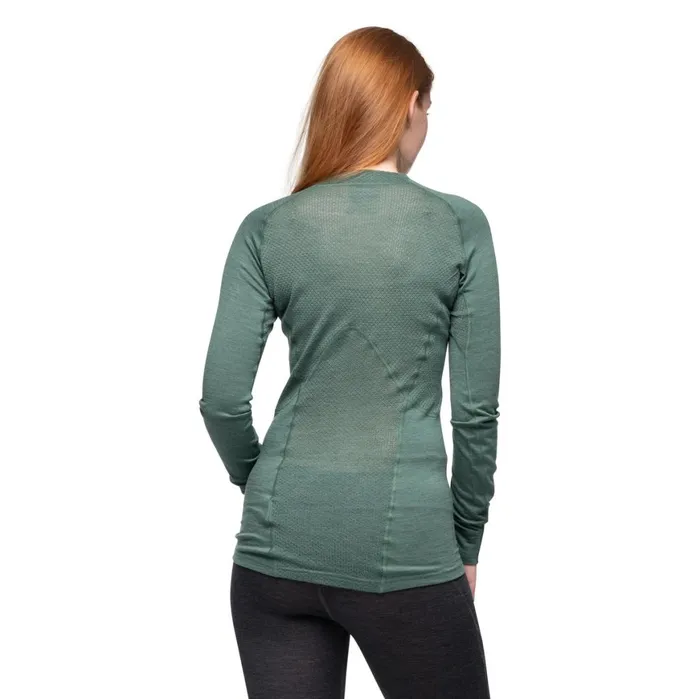 Women Bergans Of Norway Wool Longsleeved Shirts InnerPure W Long Sleeve Dark Jade Green