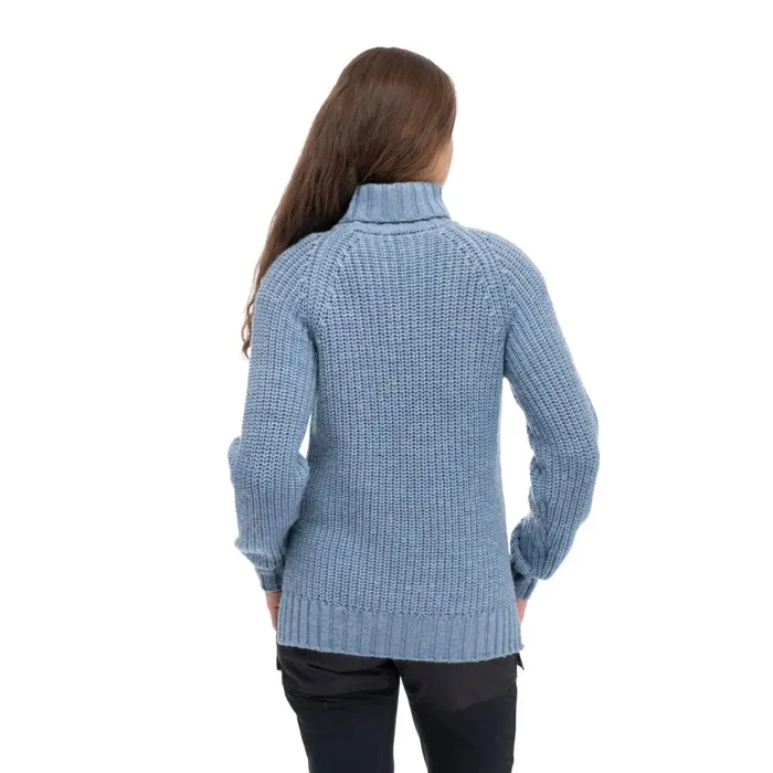 Women Bergans Of Norway Wool Nordmarka Merino High Neck Jumper Husky Blue