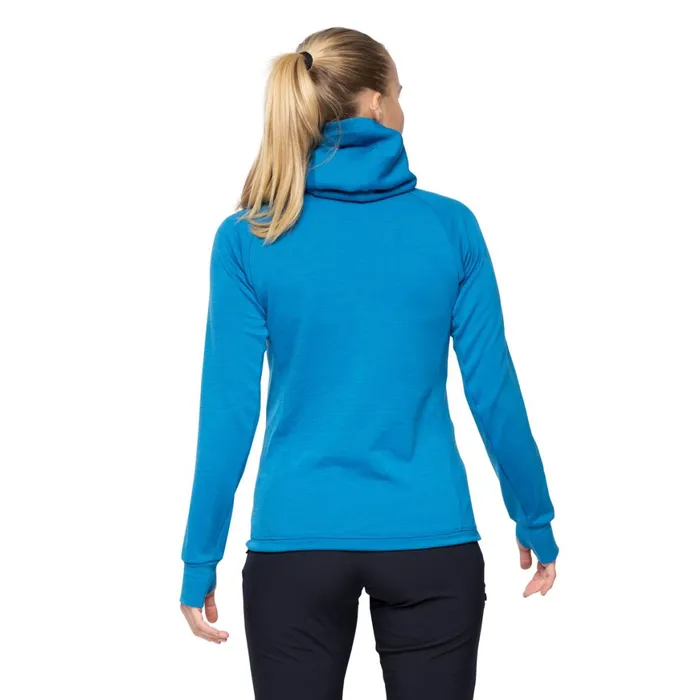 Women Bergans Of Norway Wool Rabot Merino Tech Midlayer Hoodie Dark Aqua Lagoon