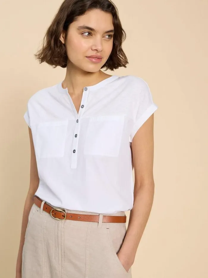 Women BETH JERSEY SHIRT Brilliant White White Stuff Shirts and Blouses Women BETH JERSEY SHIRT Brilliant White White Stuff Shirts and Blouses