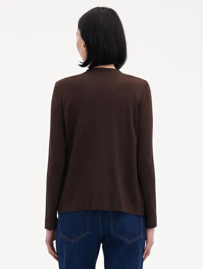 Women Blouses and Knits Oscar De La Renta Oscar ChainLink Inset Cardigan Cafe Gold Women Blouses and Knits Oscar De La Renta Oscar ChainLink Inset Cardigan Cafe Gold