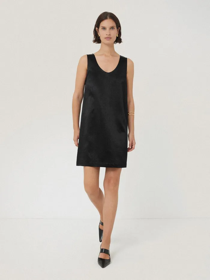 Women Bonded Satin Mini Dress Black Jigsaw Party