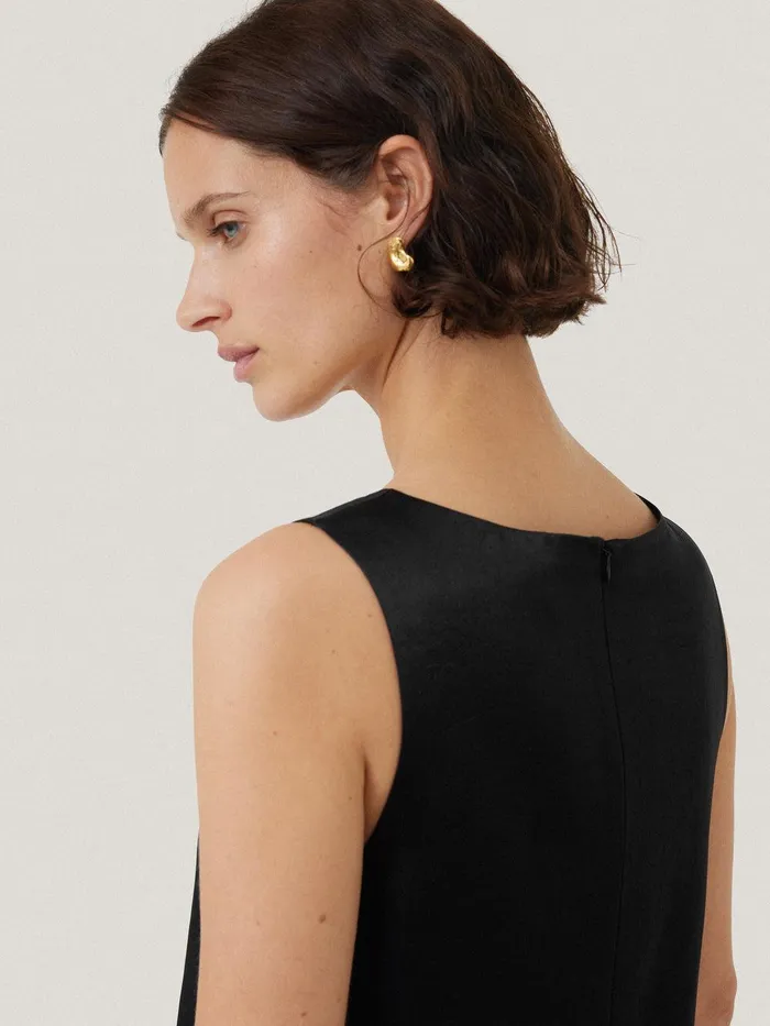 Women Bonded Satin Mini Dress Black Jigsaw Party