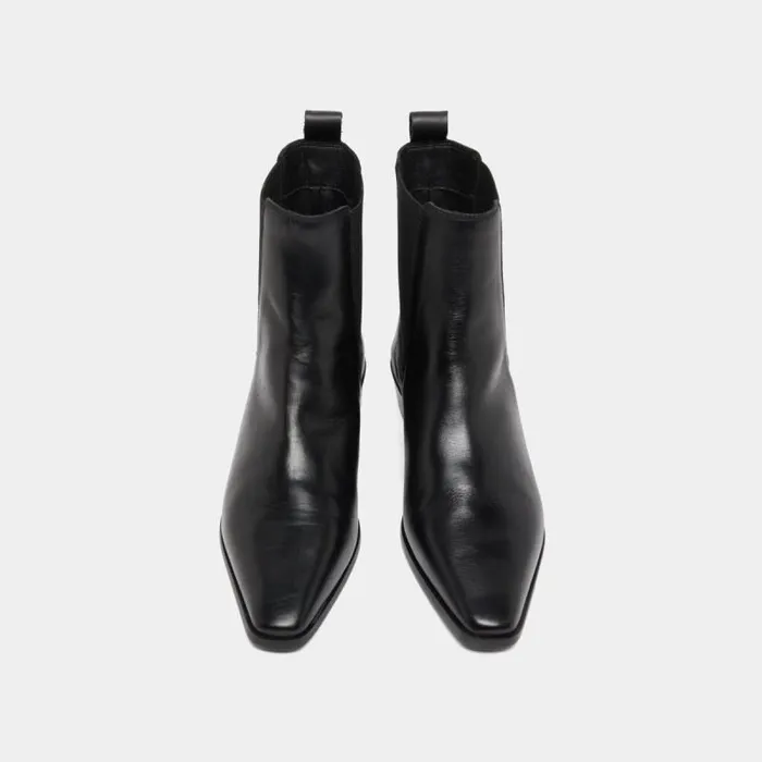 Women Boots With Slight Beveled Heels And Pointed Toes Black JONAK Ankle Boots Lowboots