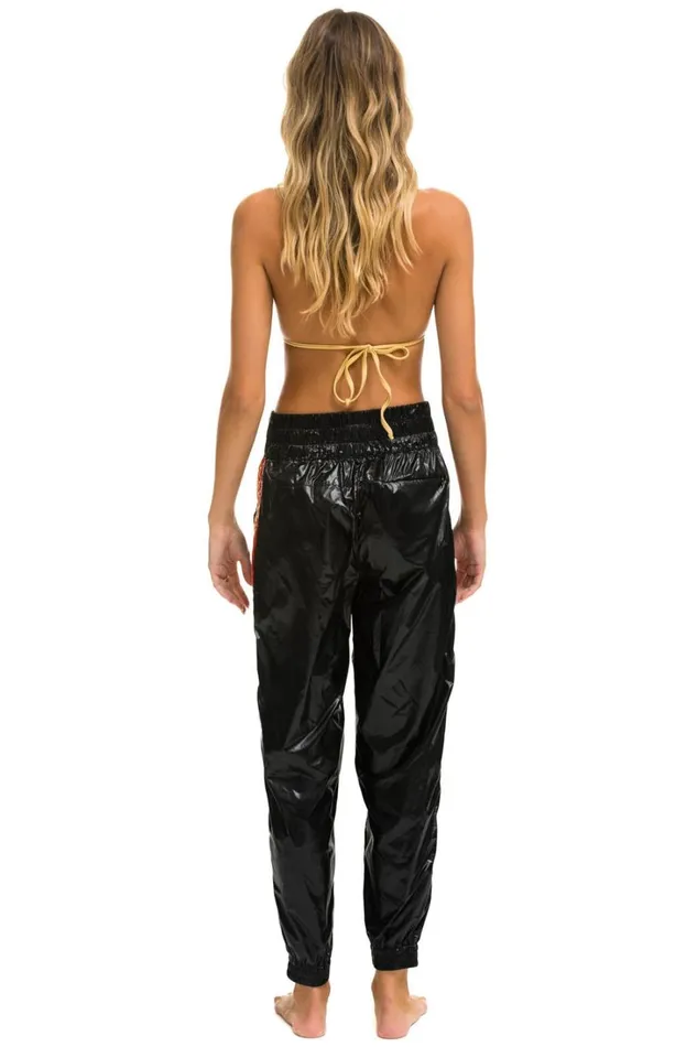 Women Bottoms Aviator Nation 5 STRIPE HI RISE WIND PANT 8211 BLACK Women Bottoms Aviator Nation 5 STRIPE HI RISE WIND PANT 8211 BLACK
