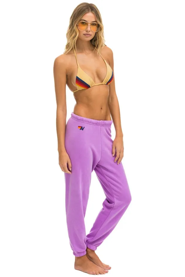 Women Bottoms Aviator Nation 5 STRIPE SWEATPANTS 8211 NEON PURPLE PINK PURPLE Women Bottoms Aviator Nation 5 STRIPE SWEATPANTS 8211 NEON PURPLE PINK PURPLE