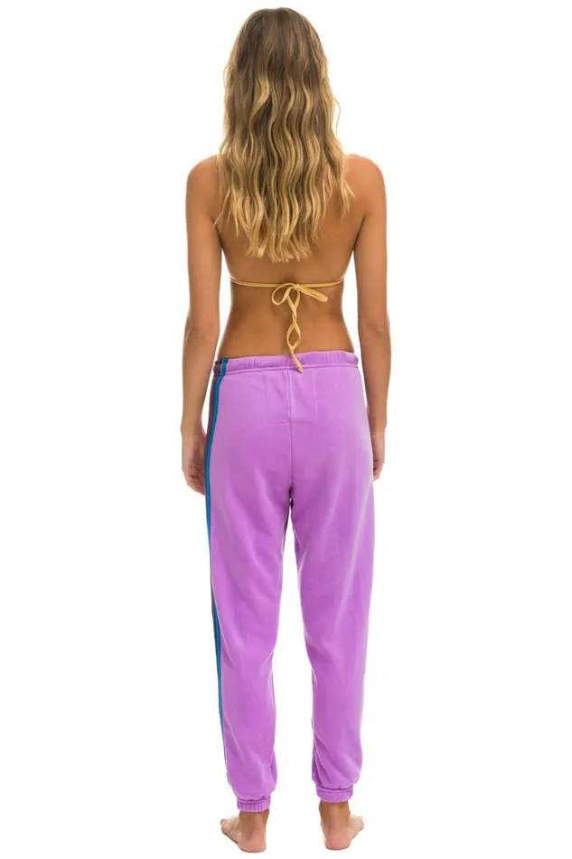 Women Bottoms Aviator Nation 5 STRIPE SWEATPANTS 8211 NEON PURPLE PINK PURPLE Women Bottoms Aviator Nation 5 STRIPE SWEATPANTS 8211 NEON PURPLE PINK PURPLE