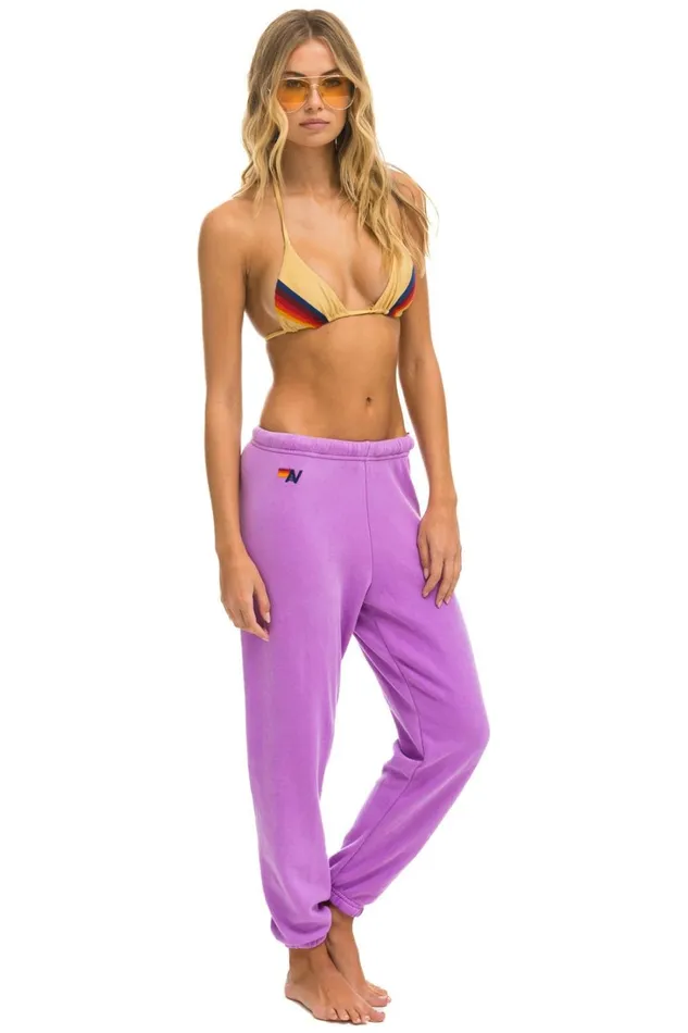 Women Bottoms Aviator Nation 5 STRIPE SWEATPANTS 8211 NEON PURPLE USA Women Bottoms Aviator Nation 5 STRIPE SWEATPANTS 8211 NEON PURPLE USA