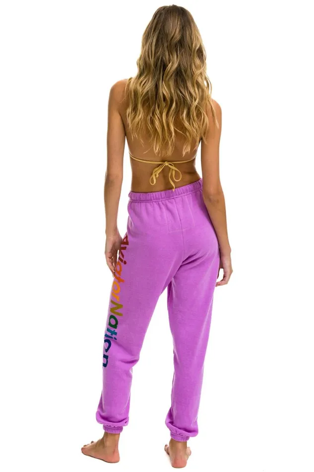 Women Bottoms Aviator Nation AVIATOR NATION SWEATPANTS 8211 NEON PURPLE Women Bottoms Aviator Nation AVIATOR NATION SWEATPANTS 8211 NEON PURPLE
