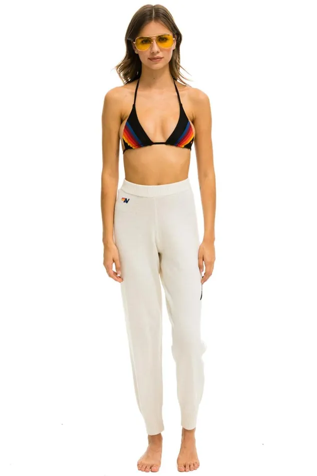 Women Bottoms Aviator Nation BOLT CASHMERE LIGHT SWEATER PANT 8211 VINTAGE WHITE BLACK BOLT Women Bottoms Aviator Nation BOLT CASHMERE LIGHT SWEATER PANT 8211 VINTAGE WHITE BLACK BOLT