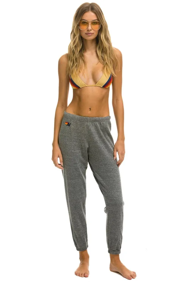 Women Bottoms Aviator Nation BOLT SWEATPANTS 8211 HEATHER GREY Women Bottoms Aviator Nation BOLT SWEATPANTS 8211 HEATHER GREY