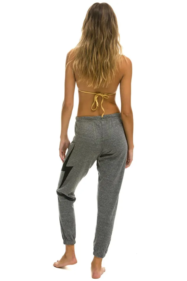 Women Bottoms Aviator Nation BOLT SWEATPANTS 8211 HEATHER GREY Women Bottoms Aviator Nation BOLT SWEATPANTS 8211 HEATHER GREY
