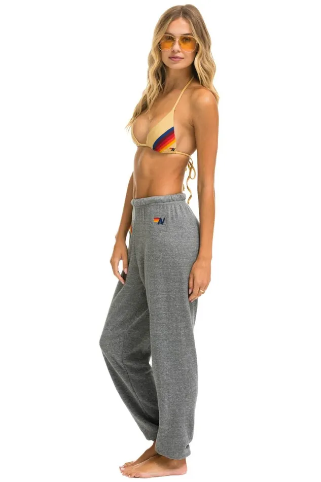 Women Bottoms Aviator Nation RAINBOW EMBROIDERY SWEATPANTS 8211 HEATHER Women Bottoms Aviator Nation RAINBOW EMBROIDERY SWEATPANTS 8211 HEATHER