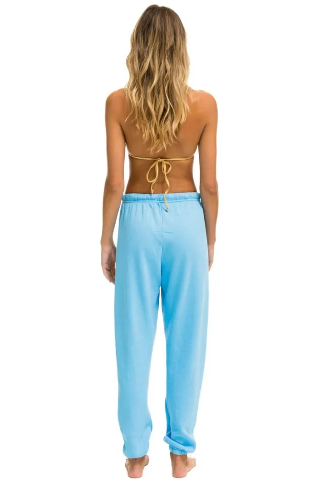 Women Bottoms Aviator Nation RAINBOW EMBROIDERY SWEATPANTS 8211 SKY Women Bottoms Aviator Nation RAINBOW EMBROIDERY SWEATPANTS 8211 SKY