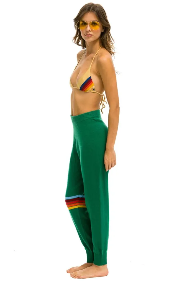 Women Bottoms Aviator Nation RAINBOW STRIPE CASHMERE LIGHT SWEATER PANT 8211 AMAZON